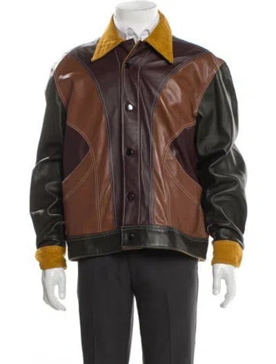 Pre-owned Nicholas Daley Colorblock Pattern Moto Jacket In Multi