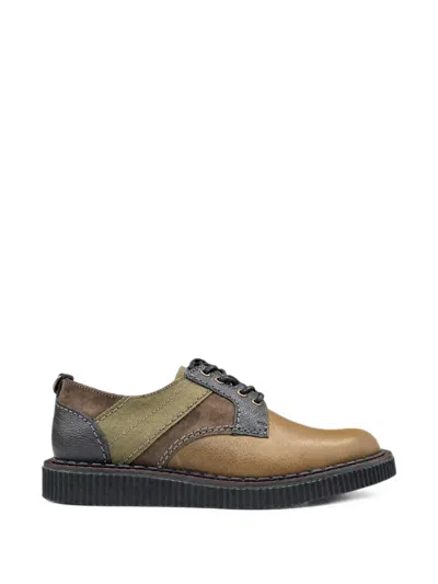 Nicholas Daley George Cox Rebel Panelled Lace-up Derby Shoes In Green