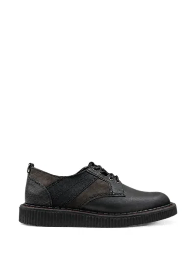 Nicholas Daley George Cox Rebel Panelled Leather Derby Shoes In Black