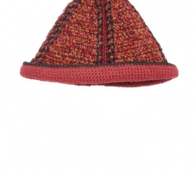 Nicholas Daley Hand-crocheted Bucket Hat In Red/black/gold