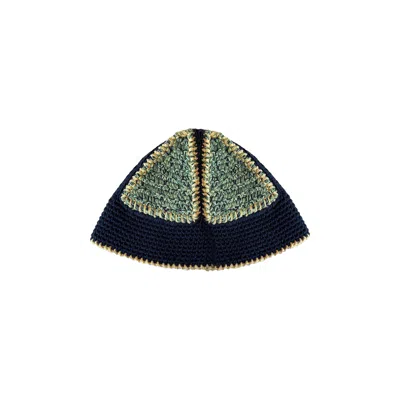 Pre-owned Nicholas Daley Hand Crocheted Bucket Hat 'navy/mint' | Blue | Men's Size 59
