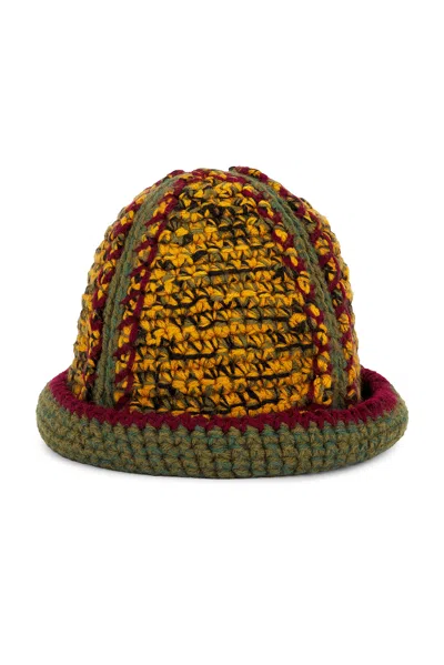 Nicholas Daley Hand Knitted Bucket Hat In Green