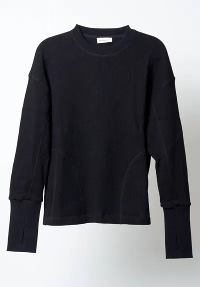 Nicholas Daley Men's Crew Neck Waffle Shirt In Black