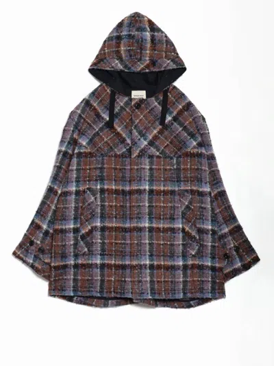 Nicholas Daley Men's Railroad Parka Jacket In Purple Mohair In Multi
