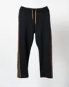 Nicholas Daley Men's Track Pants In Dark Chocolate/red Jacquard In Black