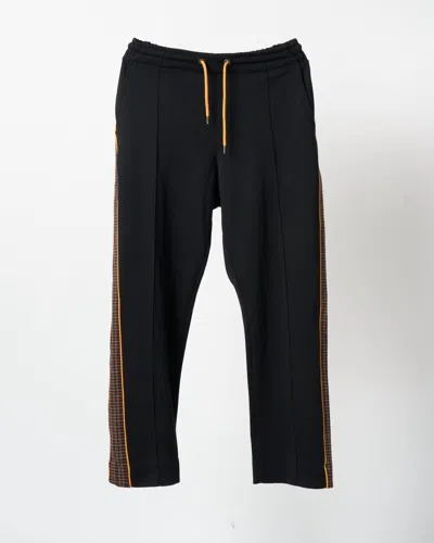 Nicholas Daley Men's Track Pants In Dark Chocolate/red Jacquard In Black