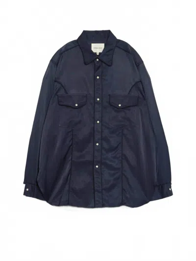 Nicholas Daley Men's Western Shirt In Navy In Blue