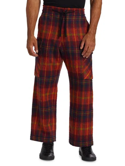 Nicholas Daley Men's Wool-mohair Cargo Pants In Red