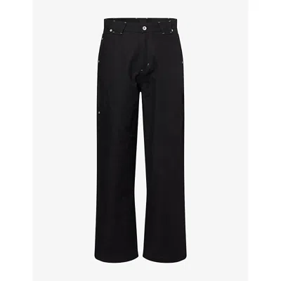 Nicholas Daley Mens Black Carpenter Straight-leg Denim Jeans