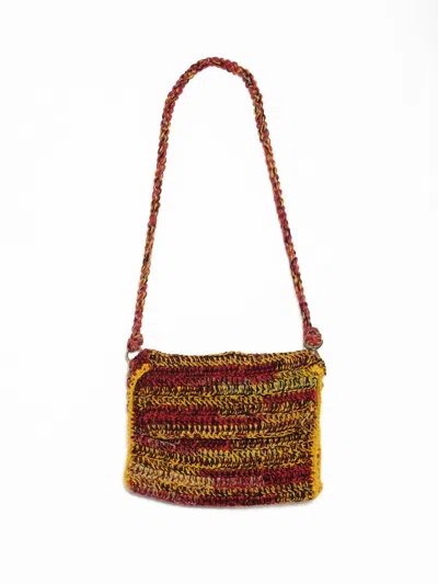 Nicholas Daley Messenger Bag In Red/black/yellow In Brown