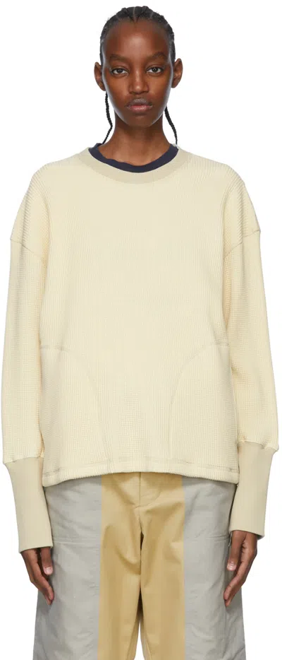 Nicholas Daley Off-white Cotton Long Sleeve T-shirt In Concrete
