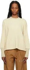 Nicholas Daley Off-white Crewneck Long Sleeve T-shirt In Cream