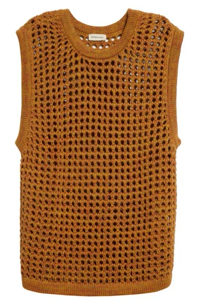 Nicholas Daley Crochet Vest Orange Mustard In Orange/mustard