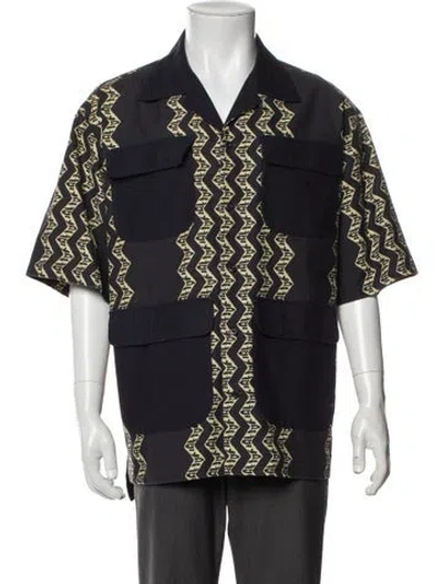 Pre-owned Nicholas Daley Patterned Short Sleeve Shirt In Blue