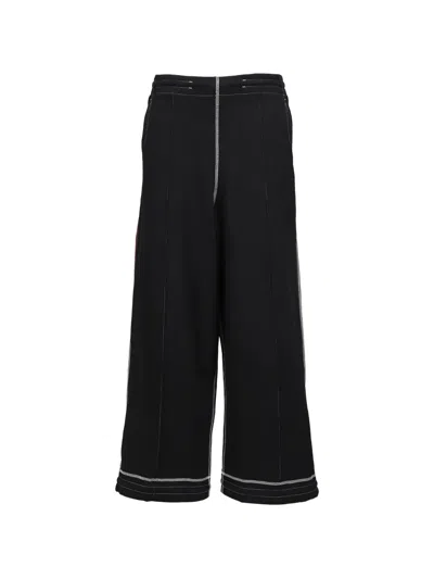 Nicholas Daley Side-stripe Wide-leg Track Pants In Black