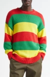 Nicholas Daley Slygo Stripe Cotton Crewneck Sweater In Multi