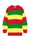 Nicholas Daley Striped Sweatshirt In Red  Green  & Yellow