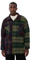 Nicholas Daley Smock Jacket Combo Tartan In Green