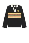 Nicholas Daley Gestreiftes Poloshirt Mit Logo-patch In Black