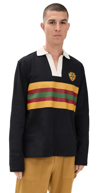 Nicholas Daley Striped Rugby Shirt Black