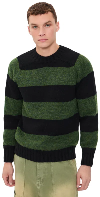 Nicholas Daley Striped Sweater Black/green