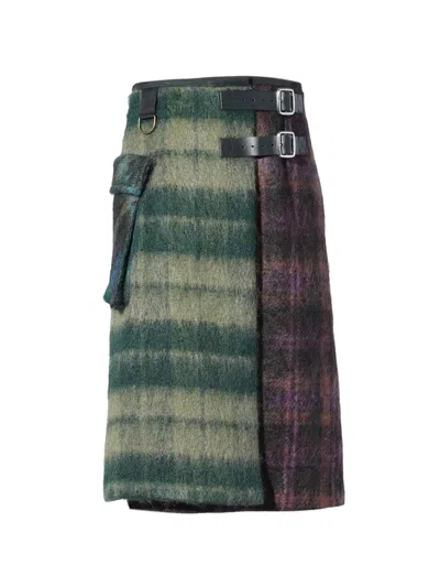 Nicholas Daley Tartan-check Klit Wrap Skirt In Multi