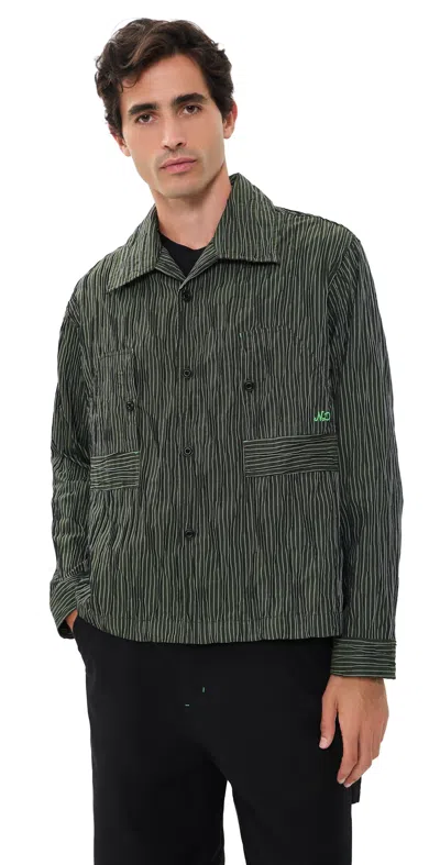 Nicholas Daley Tucked Dobby Stripe Workers Shirt Green