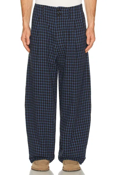 Nicholas Daley Wide Leg Pleated Trouser In Blue