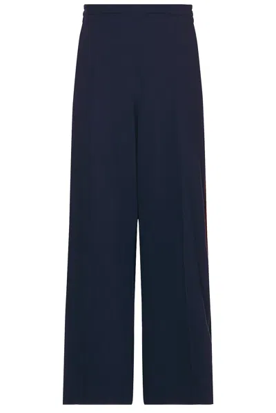 Nicholas Daley Wide Leg Track Pant In Navy & Burgundy