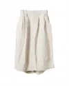 Nicholas Daley Women's Wide Beach Short In Oatmeal & Beige In White