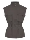 Nicholas Danna Belted Cargo-pocket Vest In Gray