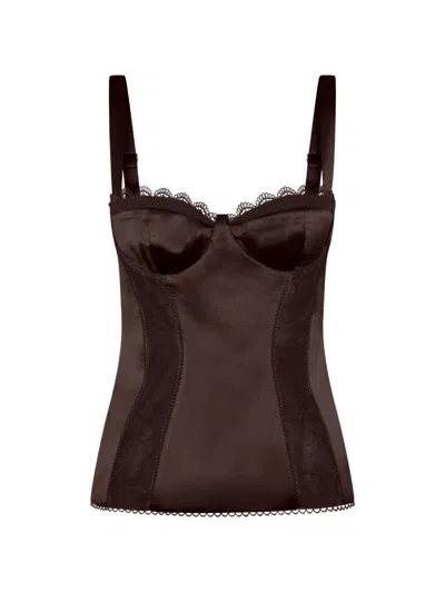 Nicholas Dara Lace-detail Top In Brown