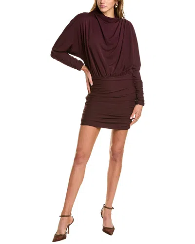 Nicholas Desirae Funnel Neck Dolman Mini Dress In Purple