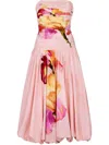 Nicholas Despina Strapless Midi Dress In 粉色