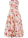 Nicholas Despina Strapless Pleated Bubble Midi Dress In Pink