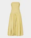 Nicholas Despina Strapless Ruched Bubble Midi Dress In Pistachio