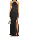 Nicholas Dierra Maxi Skirt With Slits In Black In Black