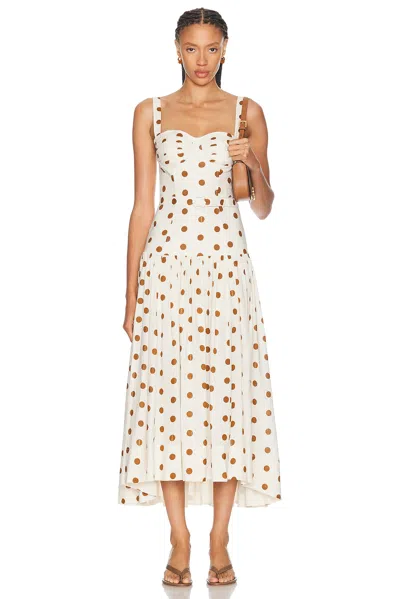Nicholas Drenica Bustier Drop Waist Dress In White
