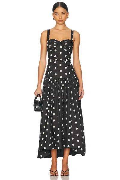 NICHOLAS DRENICA BUSTIER DROP WAIST MIDI DRESS