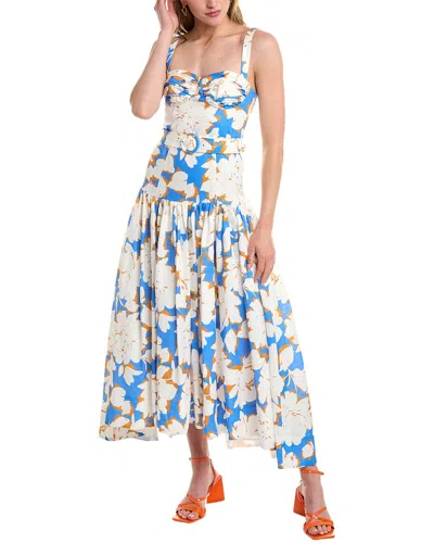 Nicholas Drenica Floral-print Linen Dress In Multi