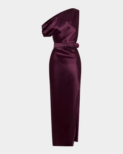 NICHOLAS EARTHA DRAPED ONE-SHOULDER MAXI DRESS
