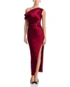 Nicholas Eartha Off-the-shoulder Dress In Burgundy