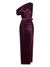 Nicholas Eartha Draped One-shoulder Maxi Dress In Purple