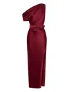 Nicholas Eartha One-shoulder Belted Maxi Dress In Red
