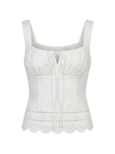 Nicholas Ebba Lattice-trim Top In White