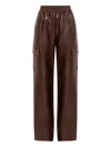 Nicholas Edwina Elasticated Cargo Trousers In Brown
