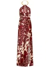 Nicholas Edyth Printed Silk Gown In Red