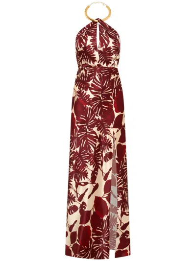 Nicholas Edyth Printed Silk Gown In Red