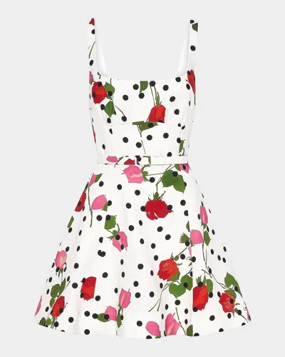 Nicholas Eleni Sleeveless Panelled Mini Dress In Polka Dot Rose