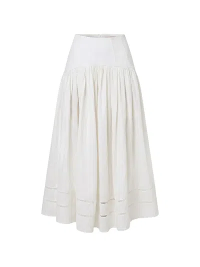 Nicholas Elin Lattice-trim Skirt In White